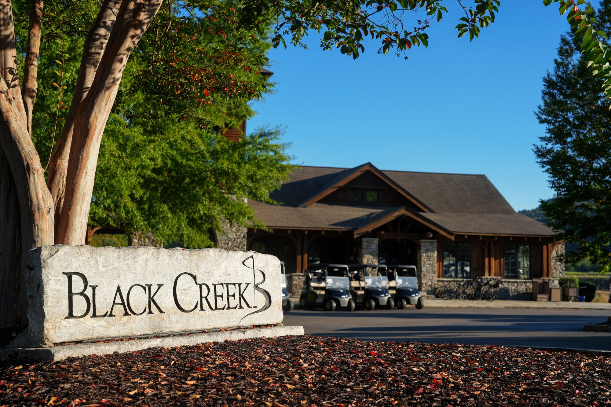 Black Creek golf clubhouse and entrance sign